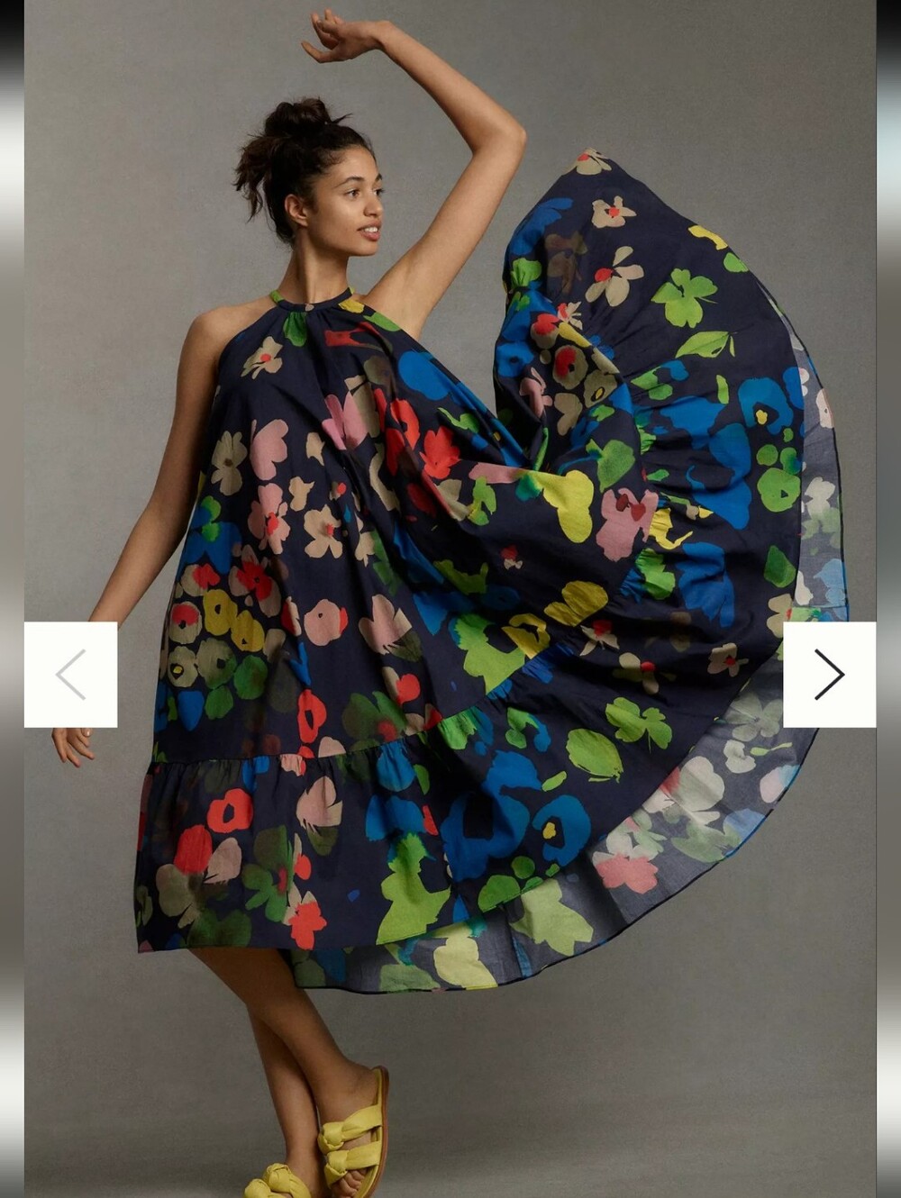 Whit Two From Anthropologie Navy Floral Halter Sundress
